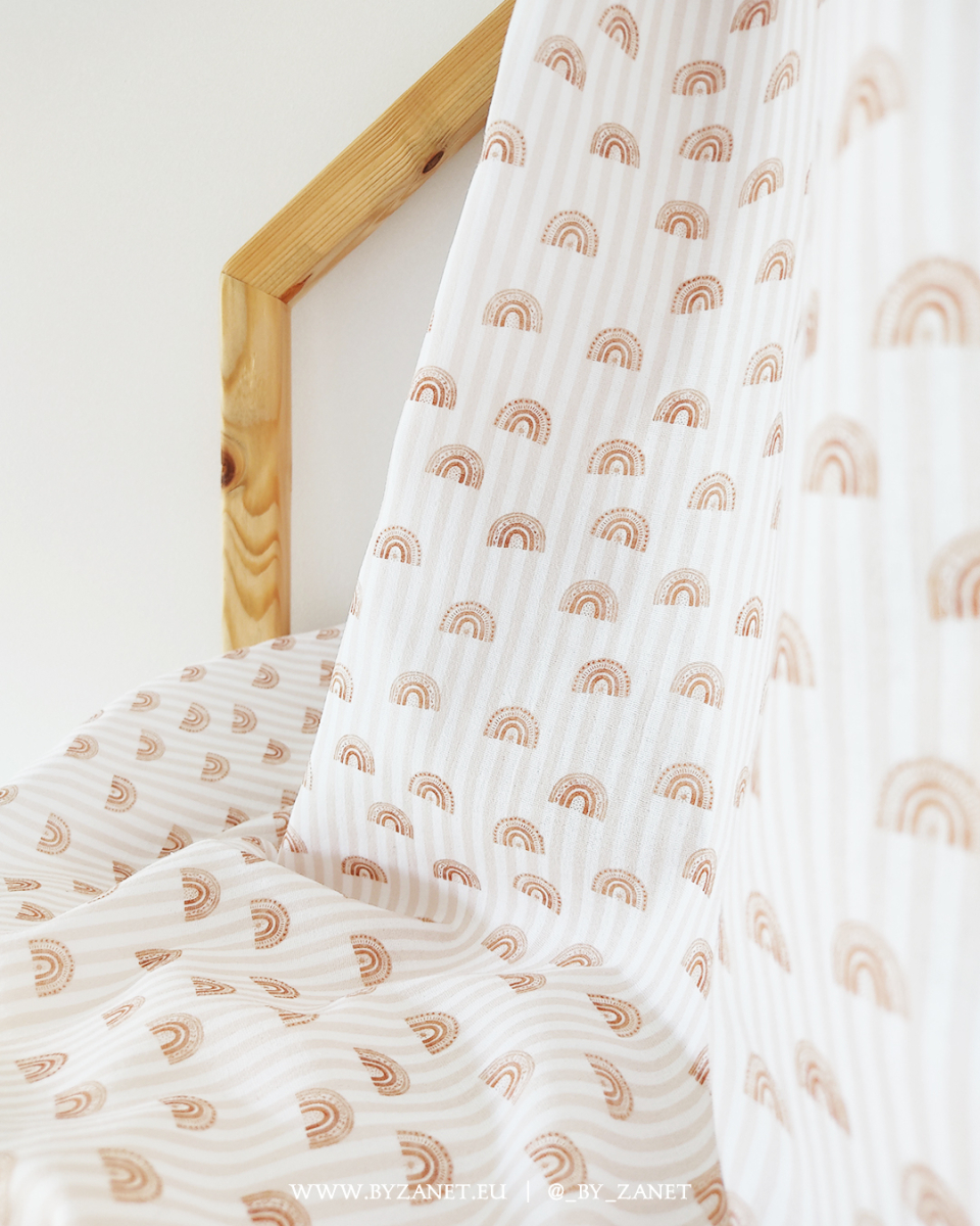 Boho rainbows & stripes beige