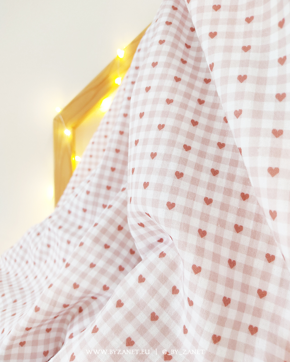 vichy hearts rose pink