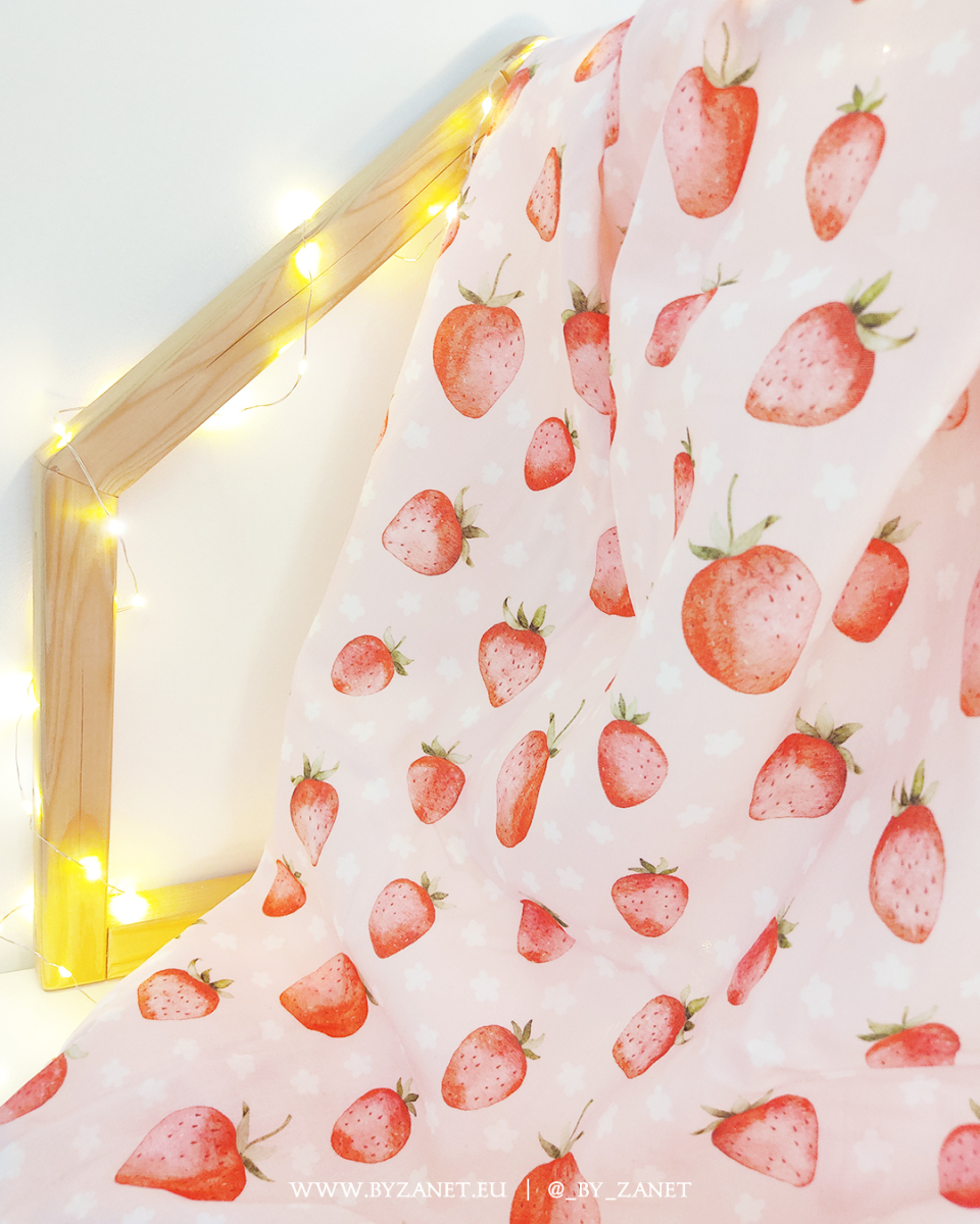 Strawberry girl - strawberries on pink