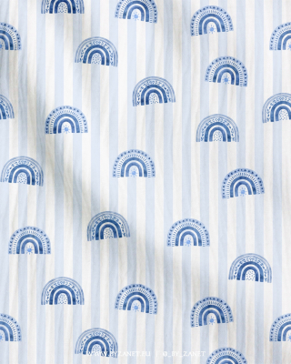 Boho rainbows & stripes blue