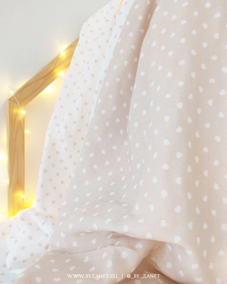 hearts beige & white