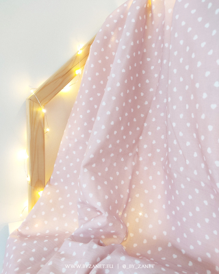 hearts rose pink & white