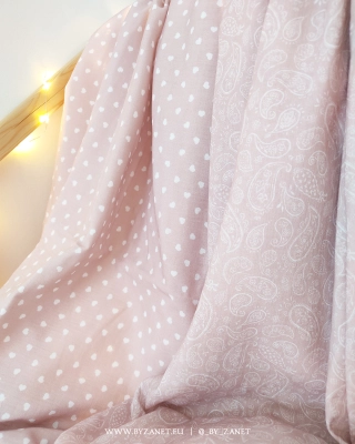 hearts rose pink & white