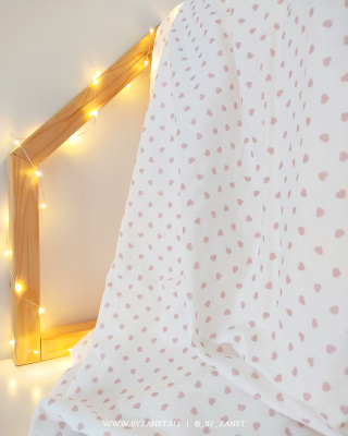 hearts white & rose pink