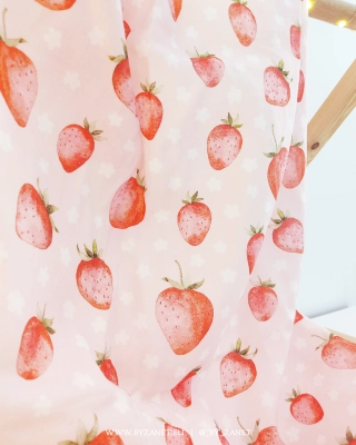 Strawberry girl - strawberries on pink