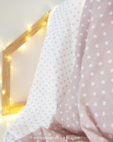 hearts white & rose pink