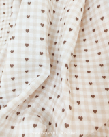 vichy hearts beige and chocolate