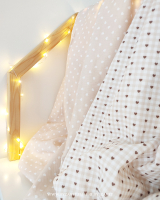 vichy hearts beige and chocolate