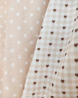 vichy hearts beige and chocolate