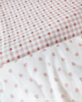 hearts white & rose pink