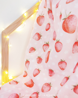 Strawberry girl - strawberries on pink