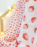 Strawberry girl - strawberries on pink