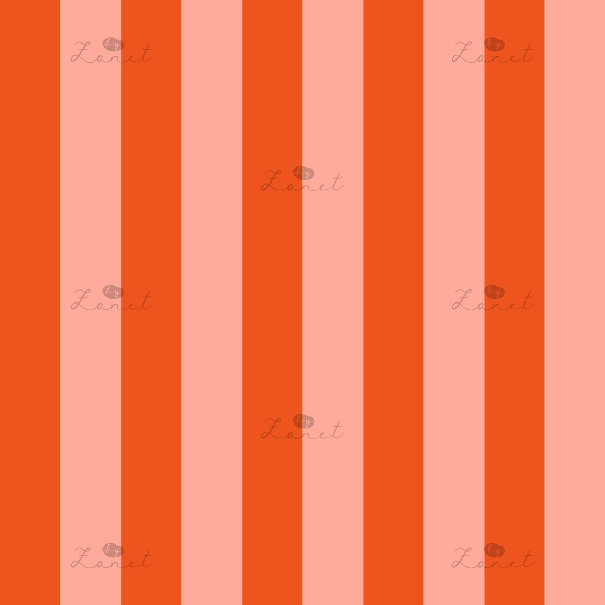 STRIPES electric orange and peach - 30 CM