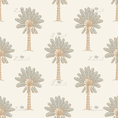 PALM TREE sage and cream - 24 CM