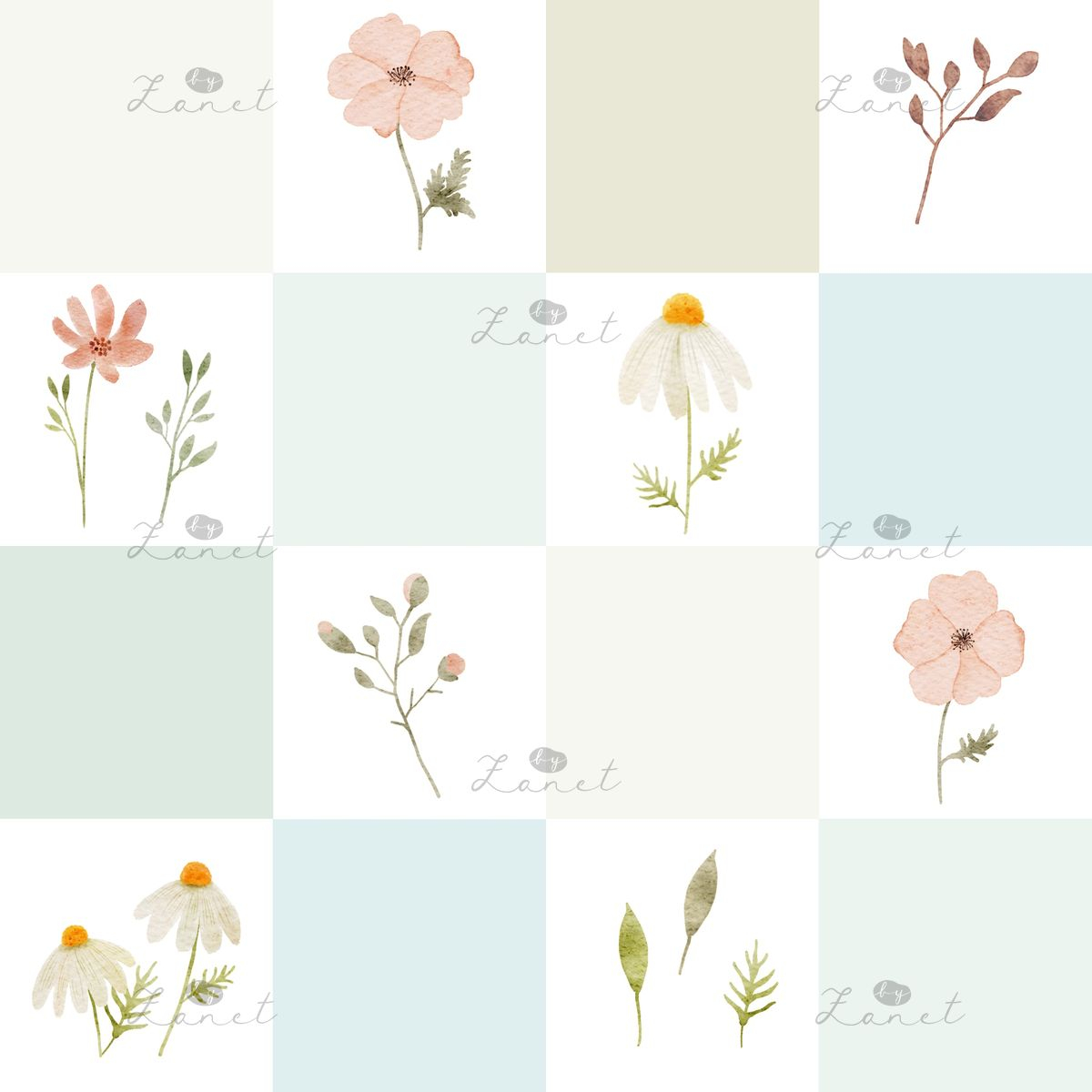 FLOWER CHEATER QUILT PINK - 20 CM
