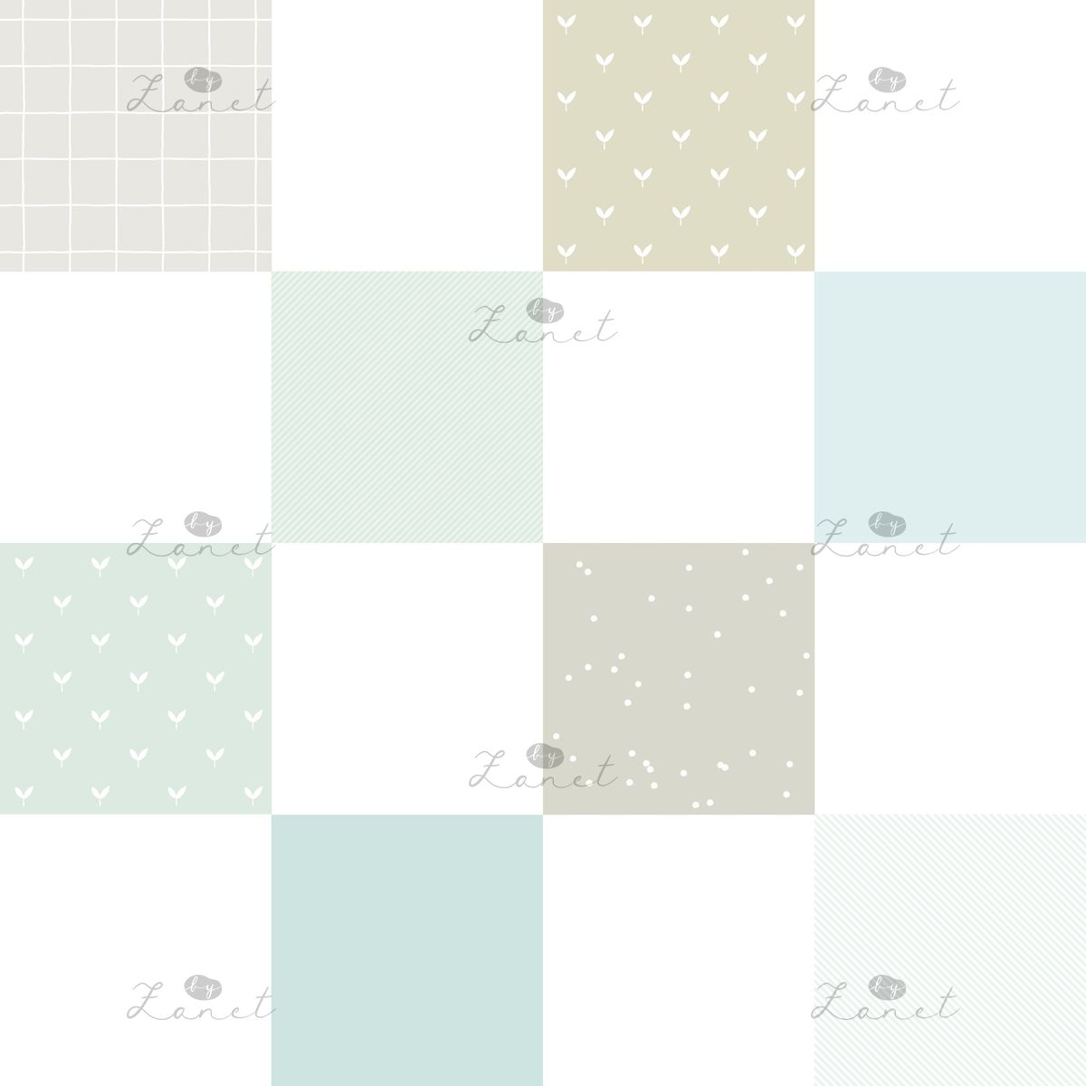 CHEATER QUILT mint - 20 CM