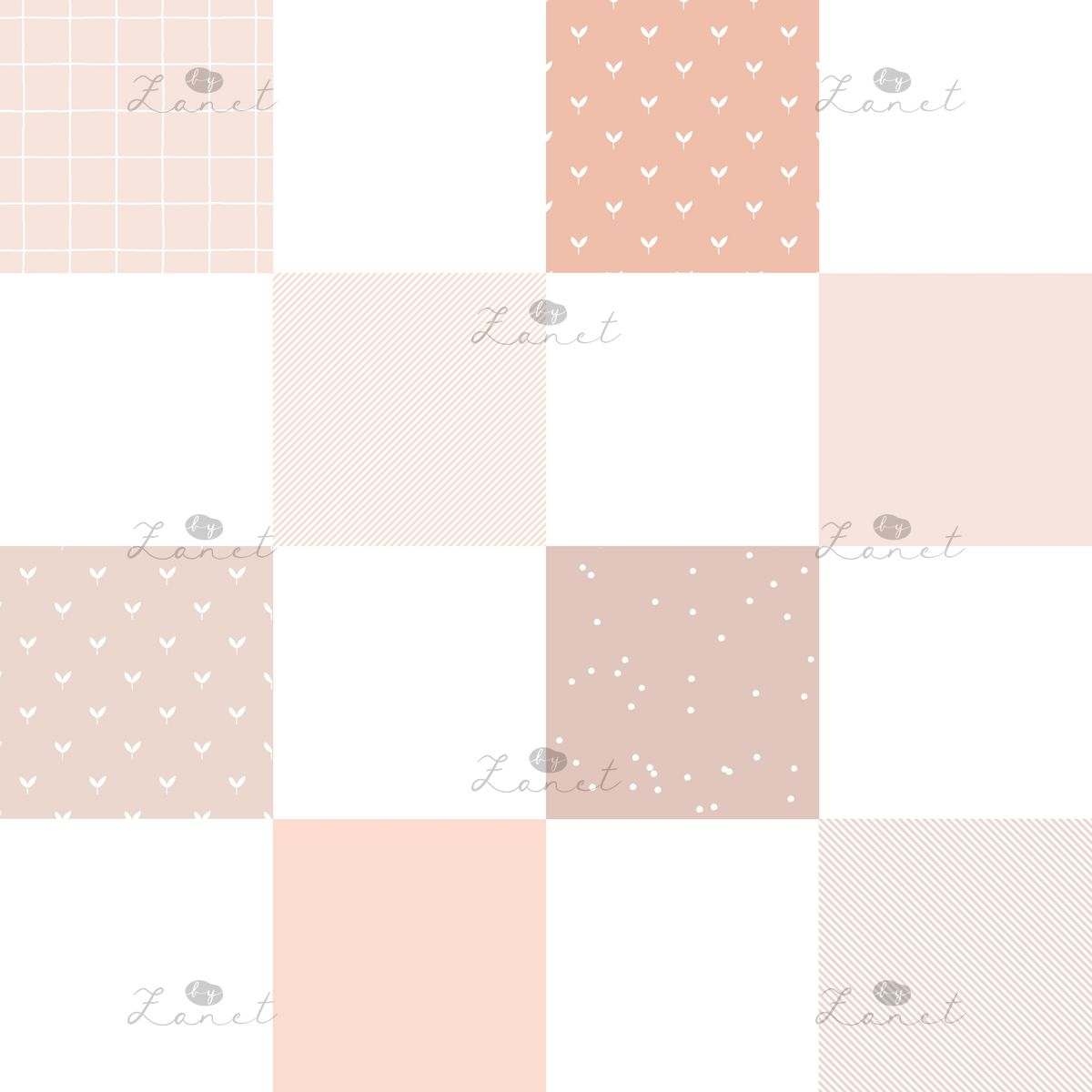 CHEATER QUILT PINK - 20 CM