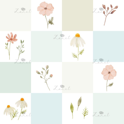 FLOWER CHEATER QUILT PINK - 20 CM
