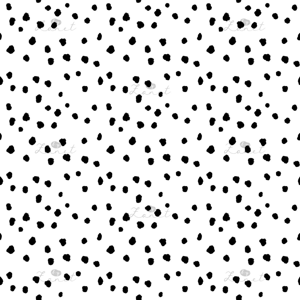 Abstract ink spots black on white mini - 15 cm
