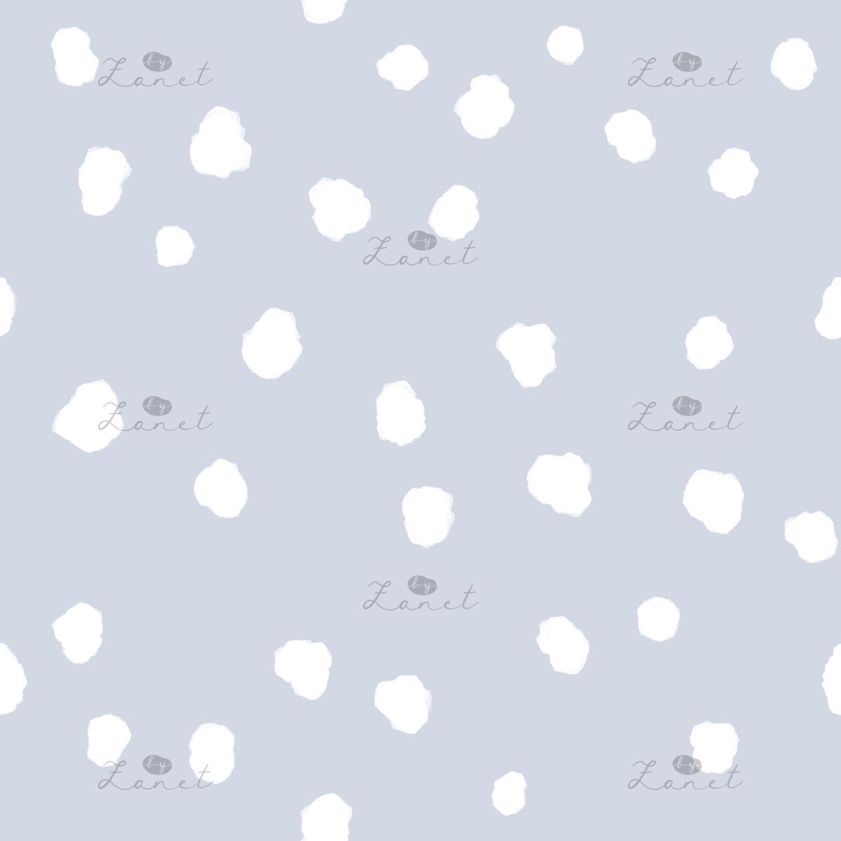 Abstract ink spots white on grey blue - 15 cm