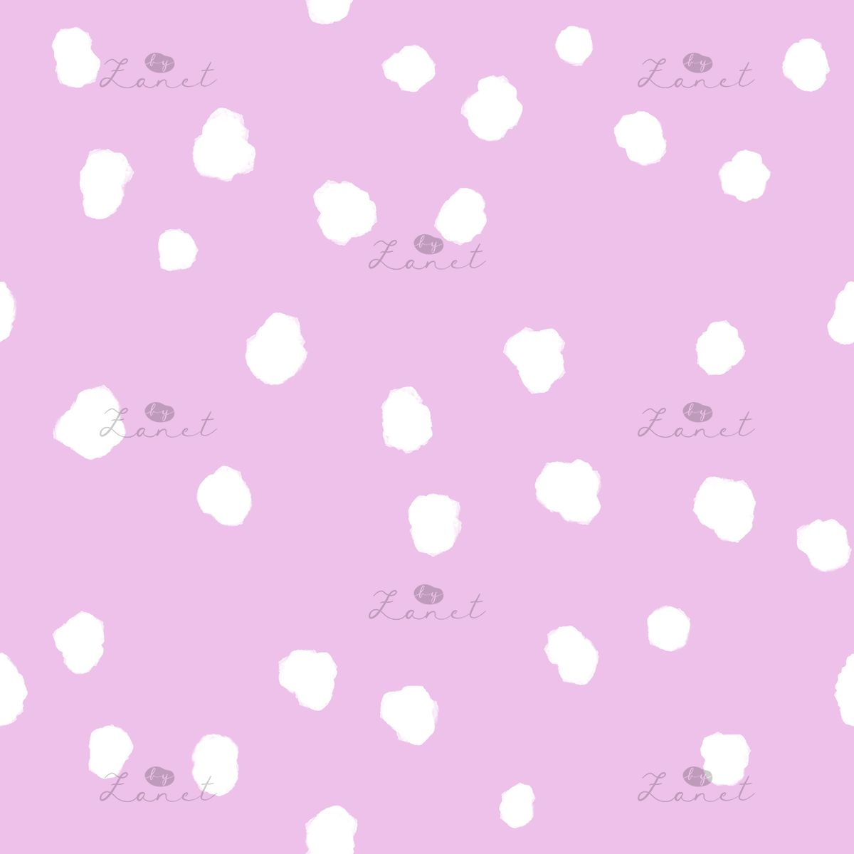 Abstract ink spots white on lilac - 15 cm