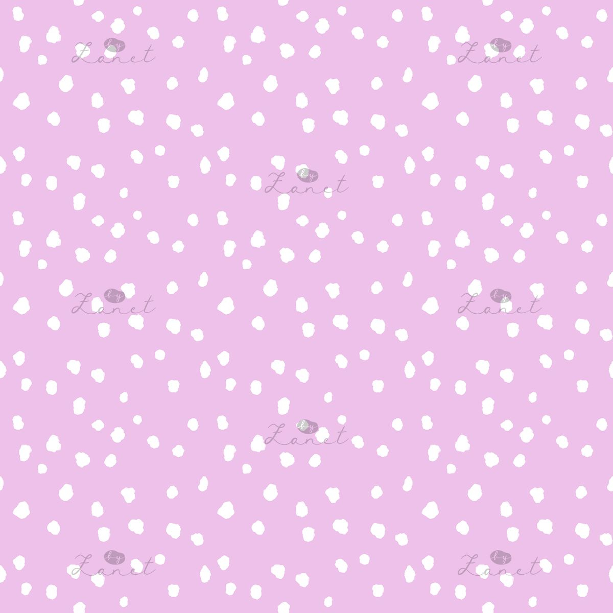 Abstract ink spots white on lilac mini - 15 cm