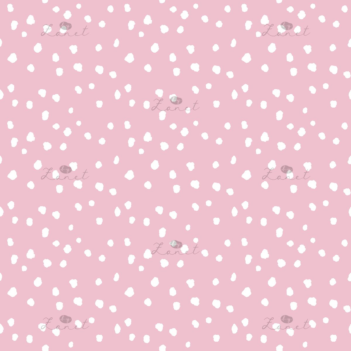 Abstract ink spots white on pink mini - 15 cm