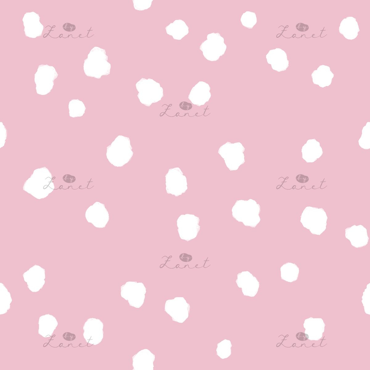 Abstract ink spots white on pink - 15 cm