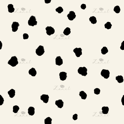 Abstract ink spots black on cream - 15 cm