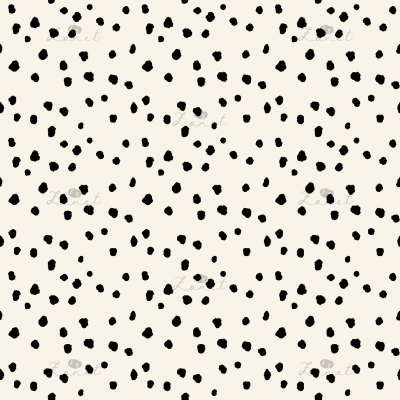 Abstract ink spots black on cream mini - 15 cm
