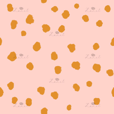 Abstract ink spots mustard on nude - 15 cm