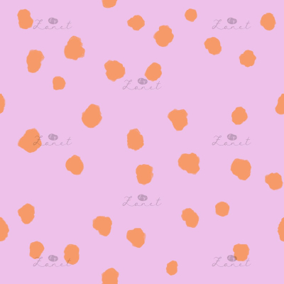 Abstract ink spots orange on lilac - 15 cm