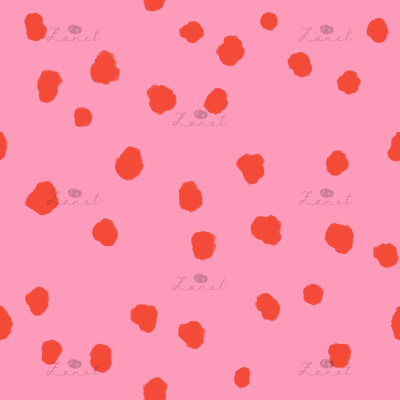 ABSTRACT INK SPOTS RED ON PINK - 15 CM