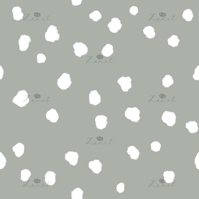 Abstract ink spots white on sage - 15 cm