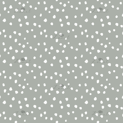 Abstract ink spots white on sage mini - 15 cm
