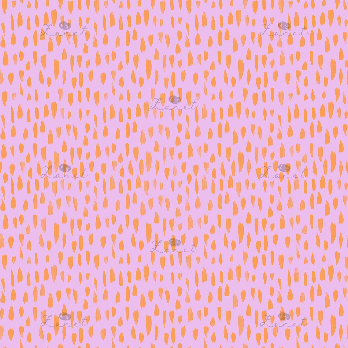 brush stroke dots lilac orange  - 20 cm