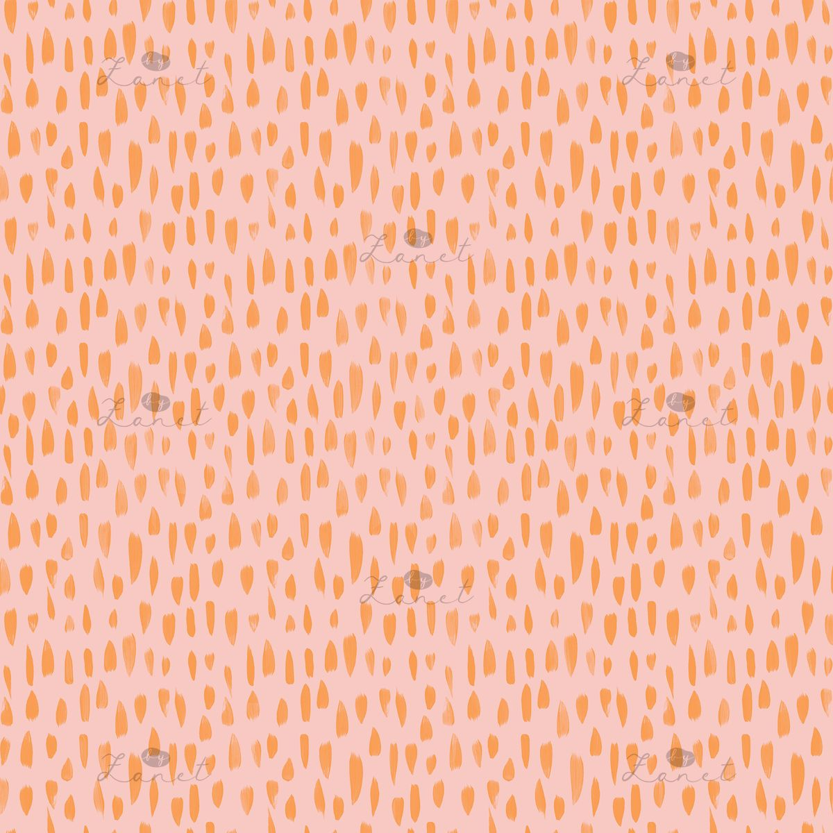 brush stroke dots orange  - 20 cm