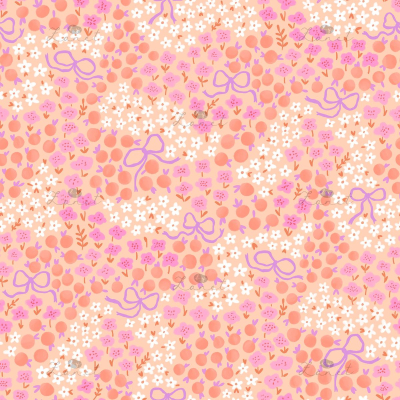 cute flowers and berries peach - 40 cm