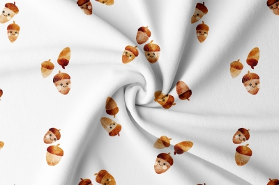happy acorns on white