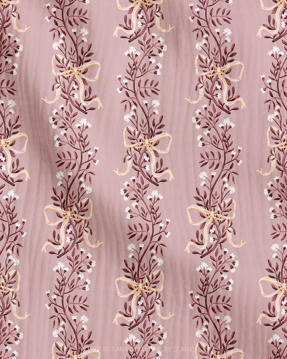 Kvetinové pásy dusty pink