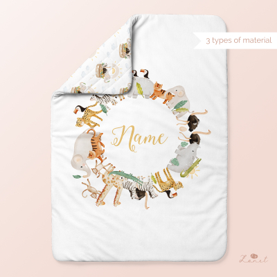 Cut & sew - safari baby blanket with name