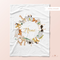 Cut & sew - safari baby blanket with name