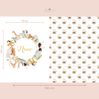 Cut & sew - safari baby blanket with name