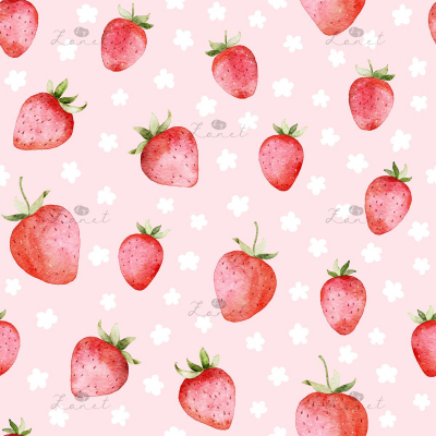 Strawberry girl - strawberries on pink - 28 cm