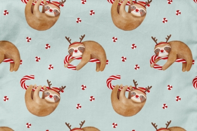 Christmas sloth on mint